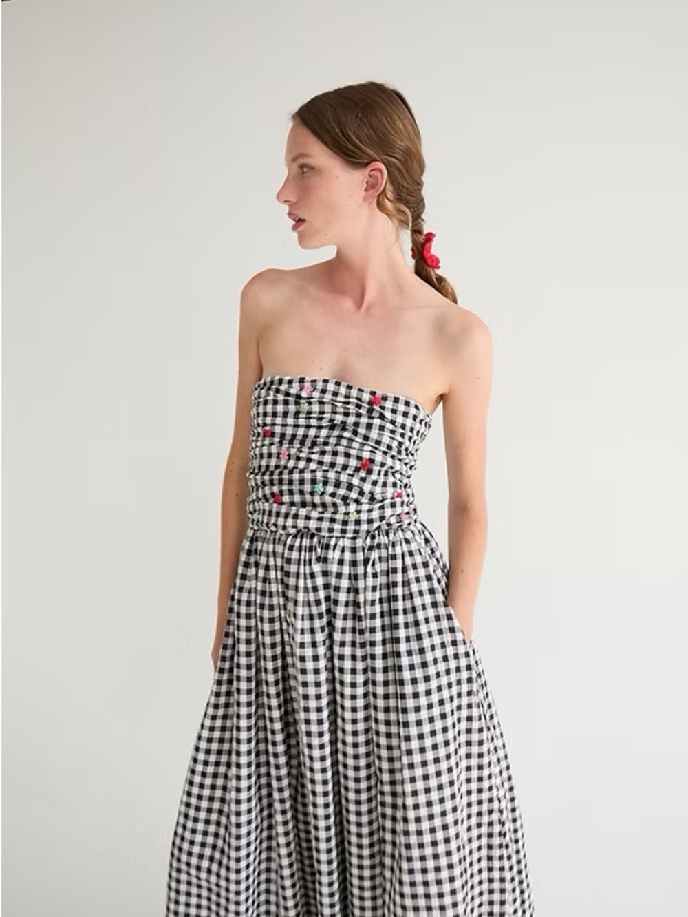 TACH | Betsy Strapless Gingham Dress - Picture 9 of 10